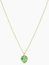 16" Necklace Gold- Reflection Small Charm- 08 August
