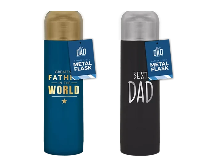 2 Pack Metal Flask Dad 24.5x7cm 🇬🇧