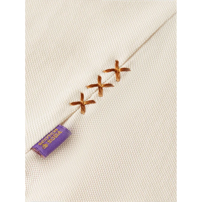 3 Crosses Pique Relaxed-Fit Garment-Dyed Polo Eggnog