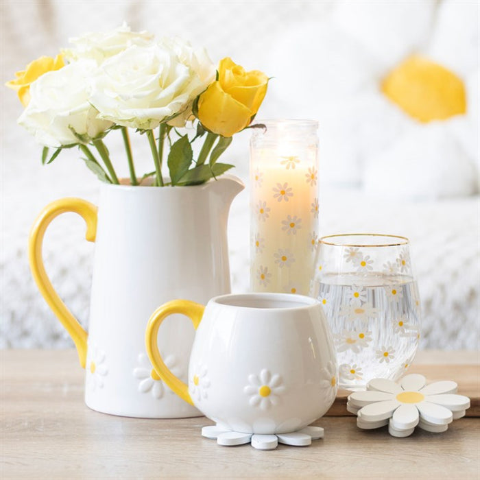 All Over Daisy Print Stemless Wine Glass 🇬🇧