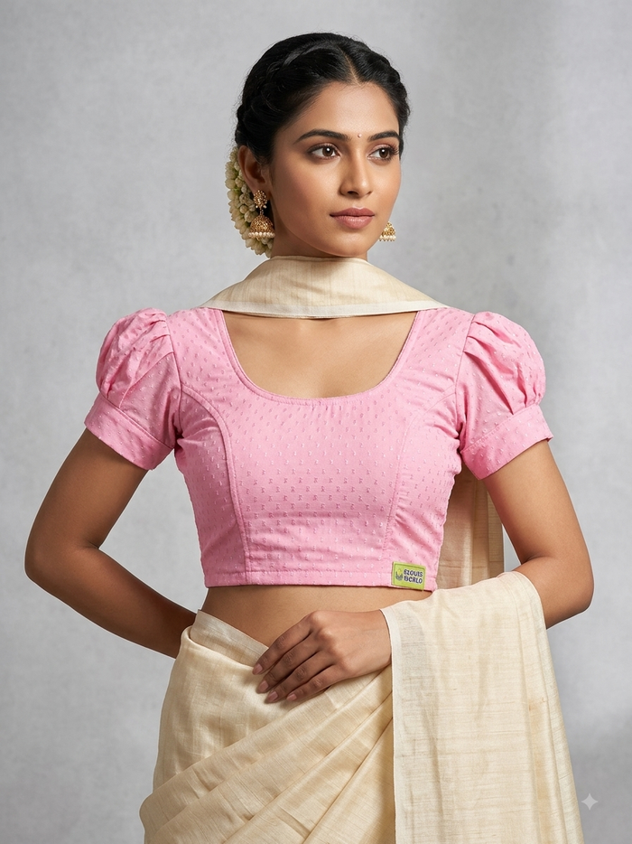 Baby pink puff hands stretchable blouse 👚 (xxlsize