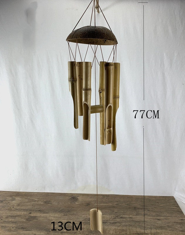 Bamboo Wind Chimes Ornaments Coconut Shell Covered Bamboo Wind Chimes 🇨🇳