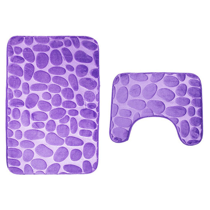 Bathroom Anti-slip Mat Pebble Stone Carpet Toilet Floor Mat Set Bathroom 🇨🇳