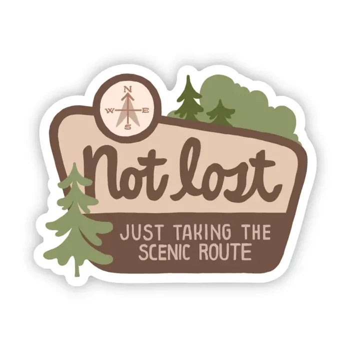 Big Moods 'Not Lost, Just Taking the Scenic Route' Vinyl Sticker