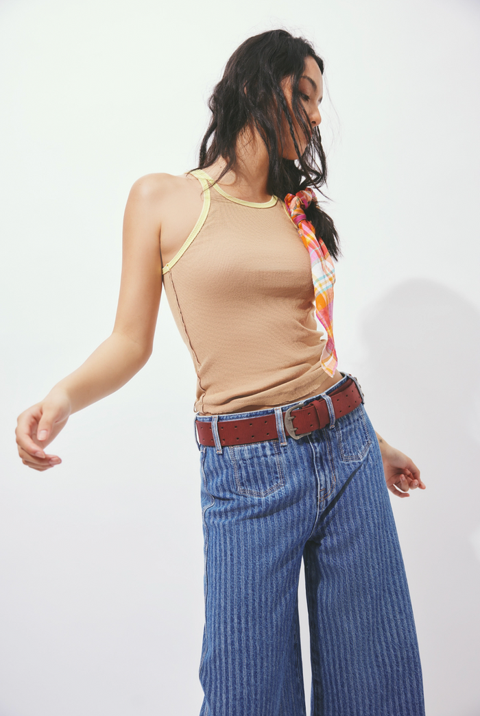 Brette Cropped Wide Leg - Bittersweet Blue
