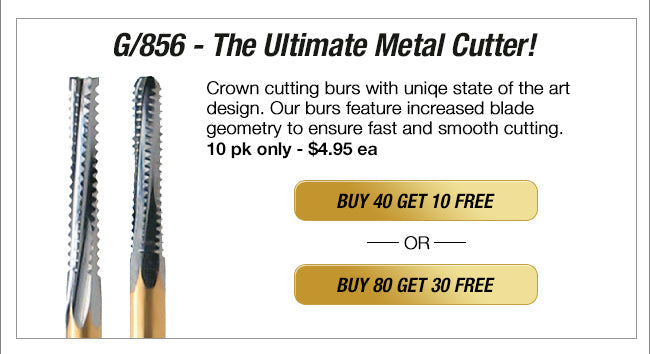 BU856-014-8 , 10-pk X-REX Multi-Use Crown & Bridge Preparation Burs, The Ultimate Metal Cutter