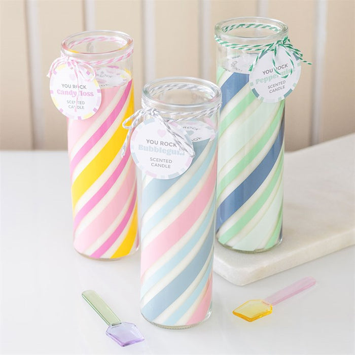 Candy Stripe Candyfloss Tube Candle 🇬🇧