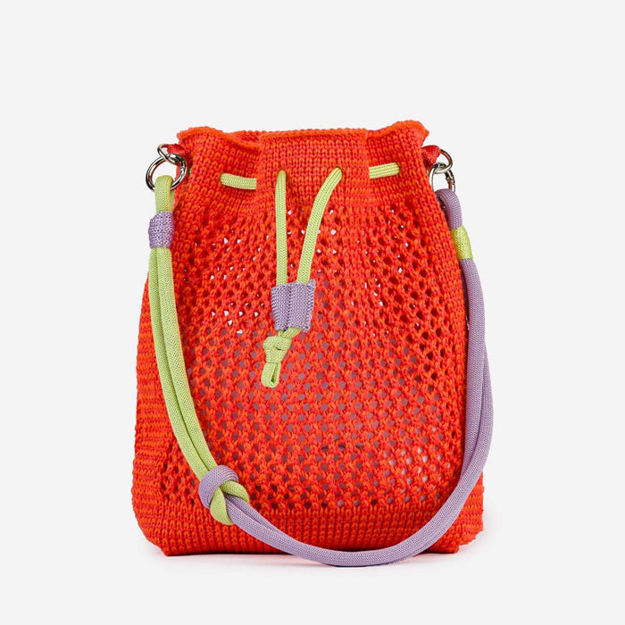 Drawstring Raffia Mini Bag
