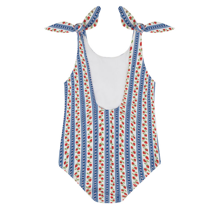 girls strawberry patch tie knot one piece