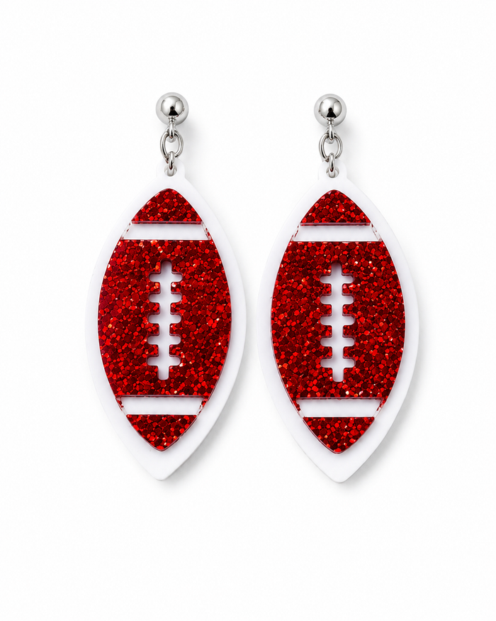 Glitter Football Earrings