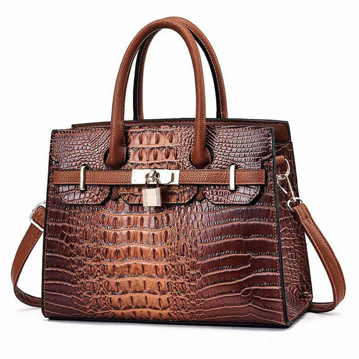 H1887 - Elegant Crocodile Pattern Handbag