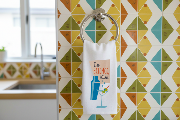 I Do Science Bitches Tea Towel