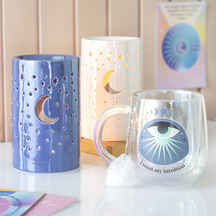 Iridescent Purple Moon Pillar Oil Burner and Wax Warmer 🇬🇧
