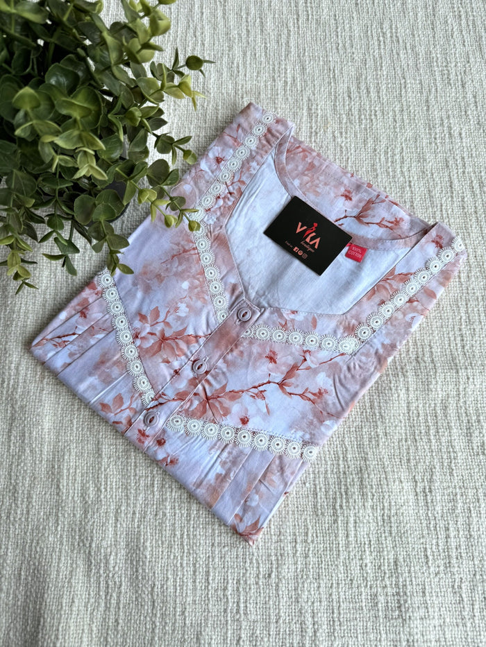 L and XL size Digi printed cotton nighty
