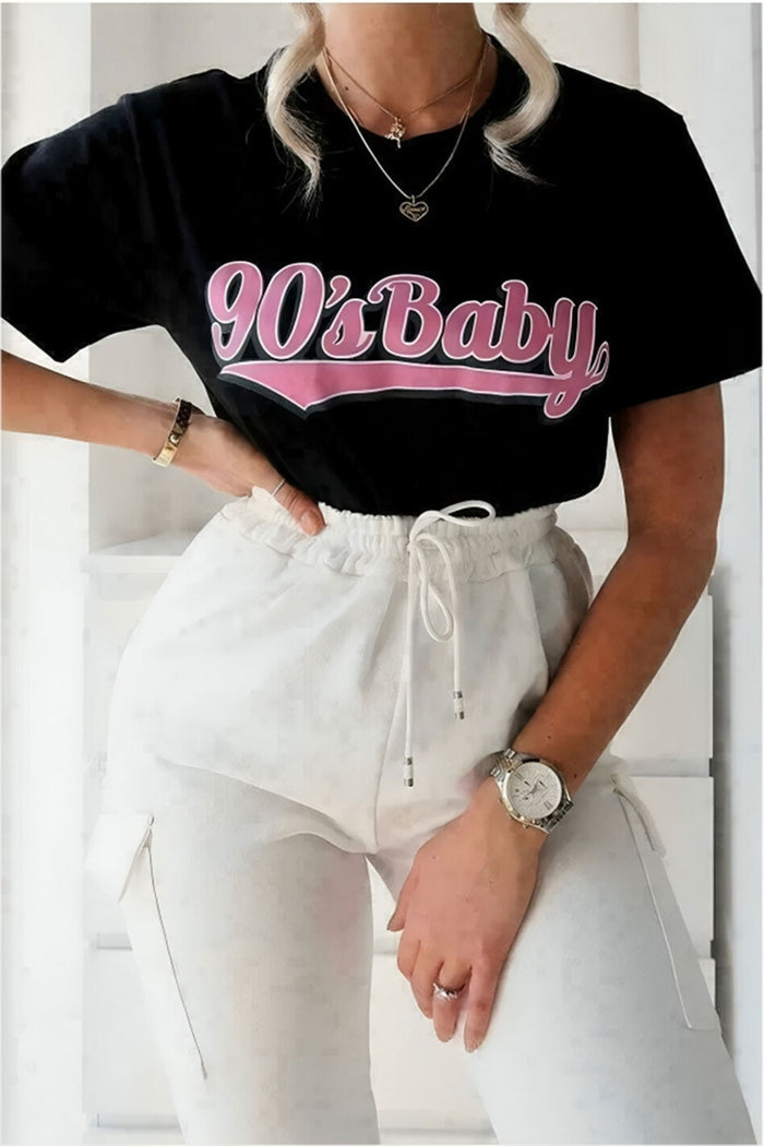 Ladies Oversized 90s Baby Short Sleeves T Shirt Top 🇬🇧