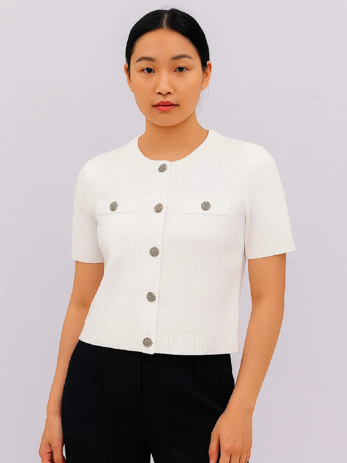 Ladies Short Sleeve Button Cardigan 🇬🇧