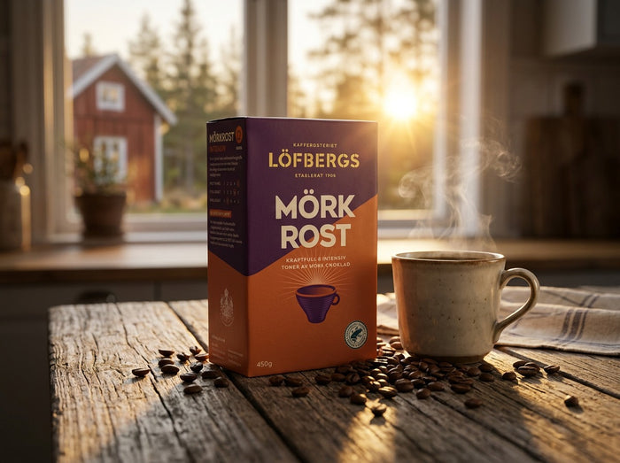 Löfbergs Mörkrost Ground Coffee 3 × 450g (3 × 15.87 oz) – Authentic Swedish Extra Dark Roast Coffee