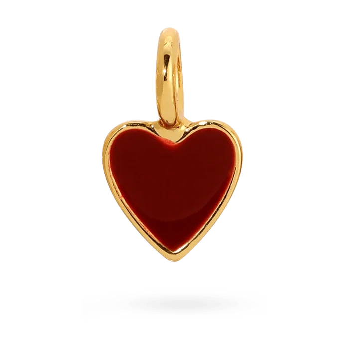Lucky Feather Charm Garden Heart Charm in Gold