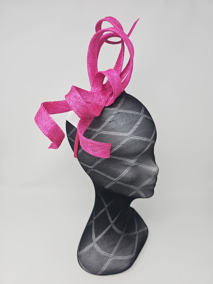 Magenta Pink Spiral Twist Fascinator