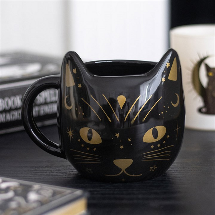 Magick Black Cat Face Mug 🇬🇧