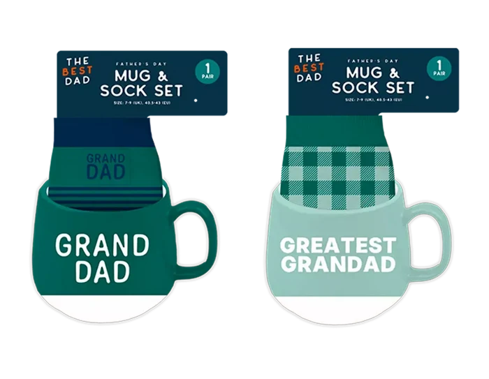 Mug & Sock Set Grandad (Design May Vary) 🇬🇧