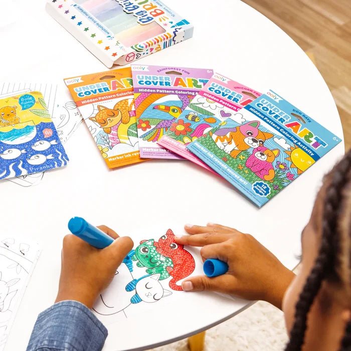 Ooly Undercover Art Hidden Pattern Coloring Activity Cards - Smitten Kittens