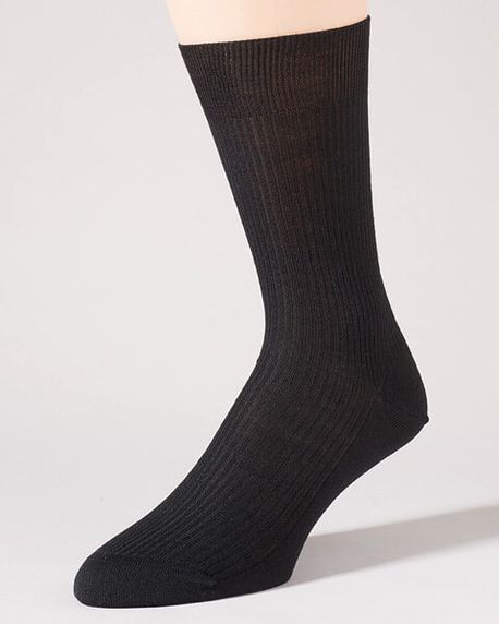 Pantherella Wool Rich Ankle Socks - Black - Country Collection