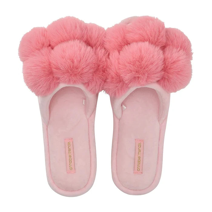 Pom Pom Slippers - Cosy Luxe - Shell Pink
