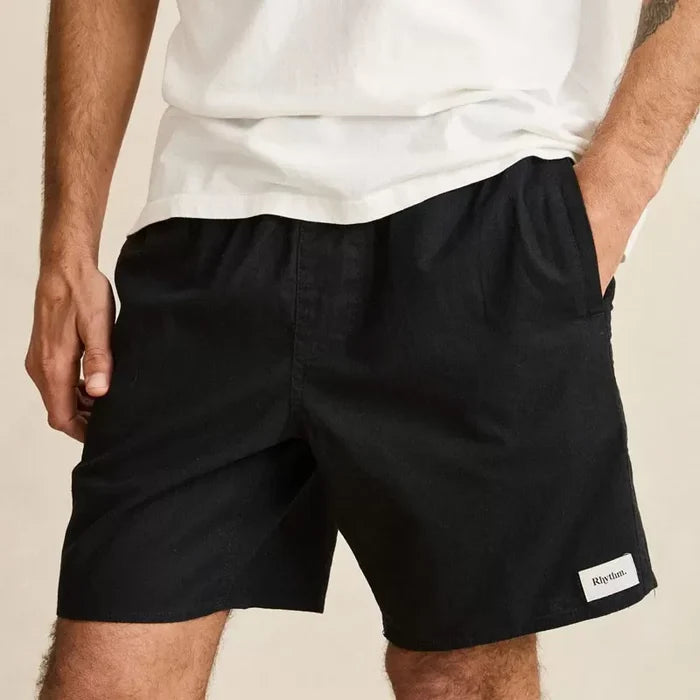 Rhythm Classic Linen Jam Short - Black