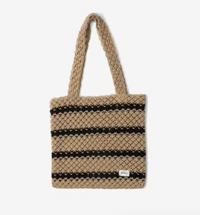 Rhythm Sol Stripe Crochet Bag - Black
