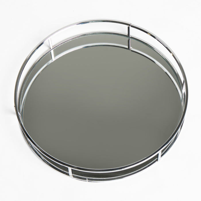 Round Mirrored Tray - Silver 🇬🇧