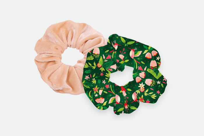 Scrunchie Duo-Green Jungle
