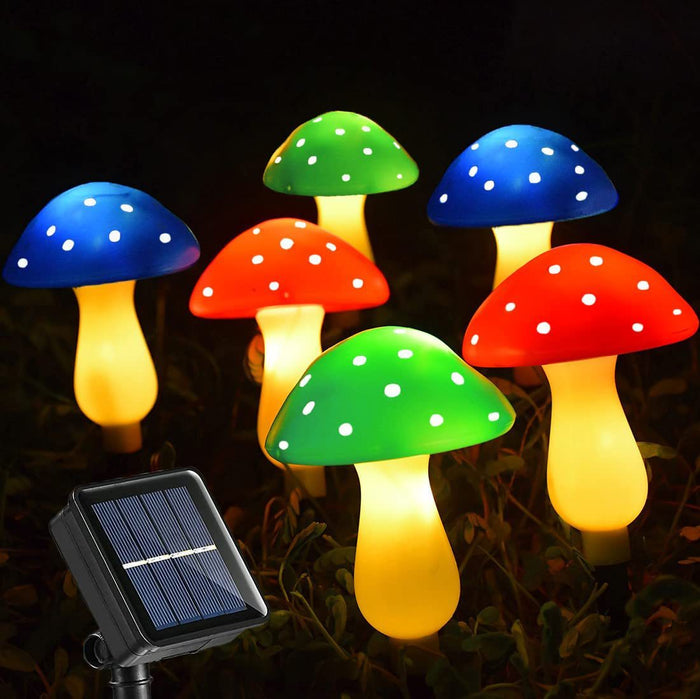 Solar-powered String Lights Plastic Mushroom Lamp String Lights 🇨🇳