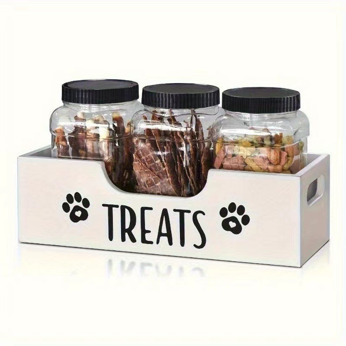 Solid Wood Pet Snack Container Storage Box 🇨🇳