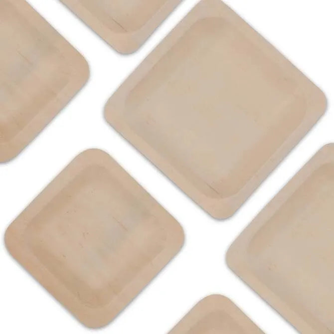 Square Poplar Wood Plate 5.5 inch