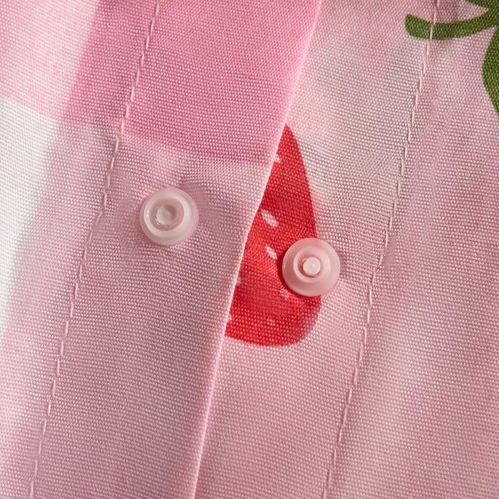 Strawberry Gingham Print Reversible Duvet Set - Pink 🇬🇧