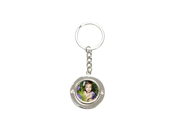 Sublimation Blank Metal Rotatable Keychain(Round)