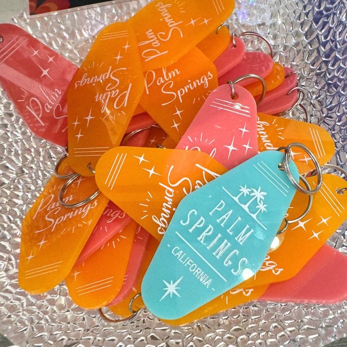 Teal Palm Springs Keychain