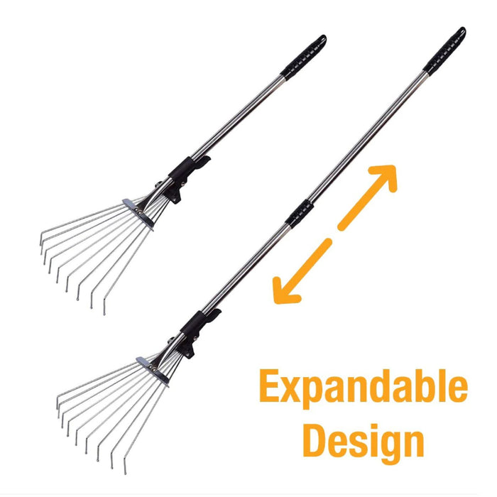 Telescopic Garden Rake Expandable Rake with Non Stick Handle 23cm x 70cm 🇬🇧