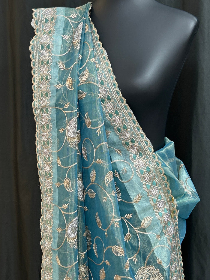 Tissue silk saree by Kurti Connection USA