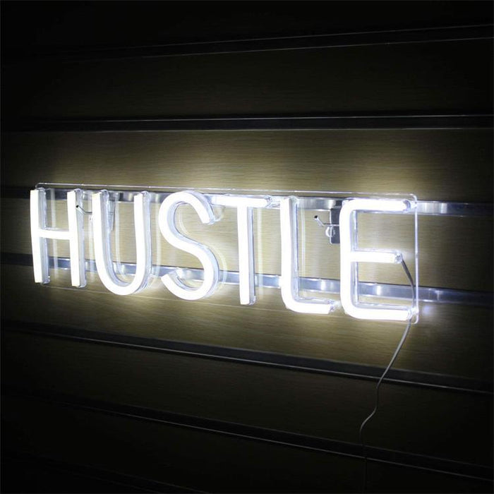 Transparent Back Panel HUSTLE USB Powered Neon Lights 🇨🇳