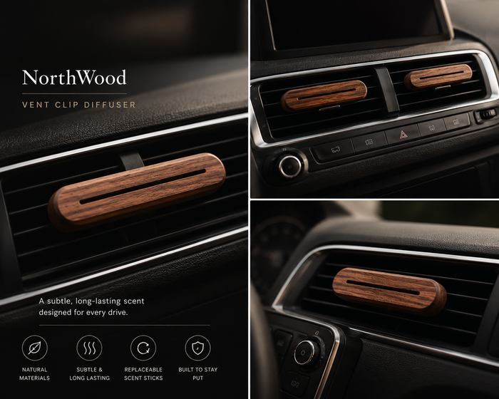NorthWood Walnut Vent Clip Car Diffuser