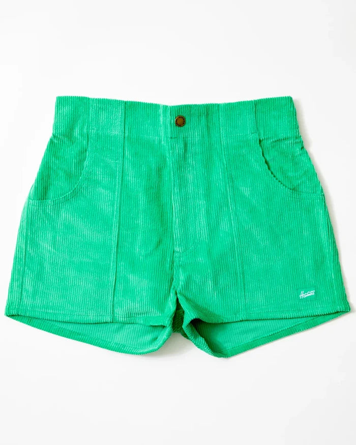 Women's Corduroy Solid Short Green