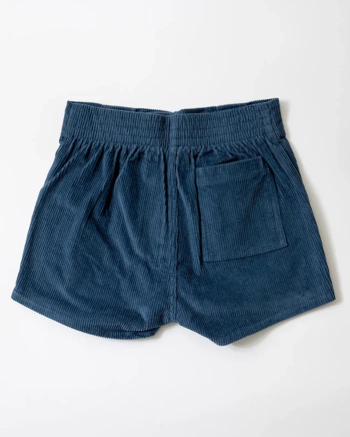 Women's Corduroy Solid Short Navy
