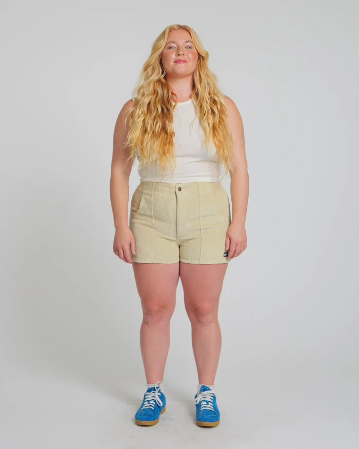 Women's Corduroy Solid Short Sand
