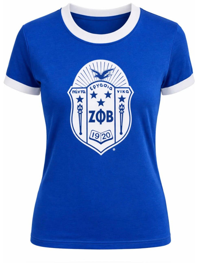 Zeta Shield Ringer Shirt