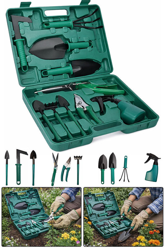 10-Piece Garden Tool Set with Carry Case 🇬🇧