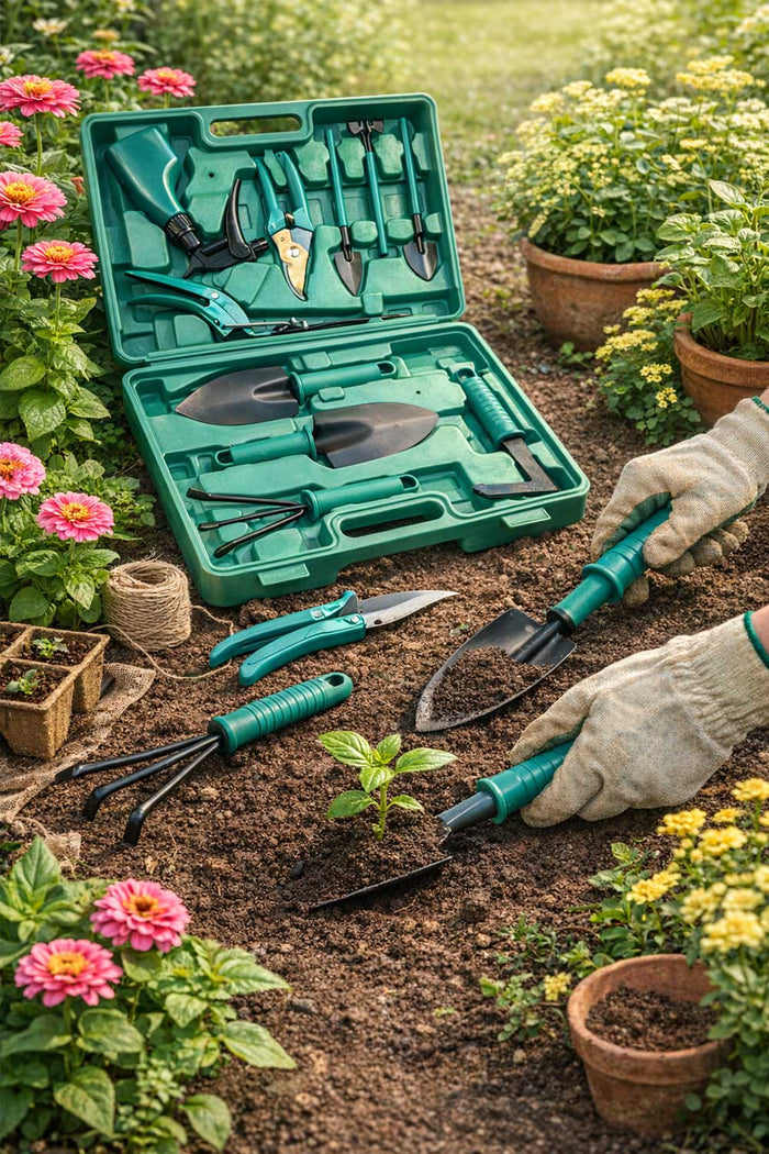 10-Piece Garden Tool Set with Carry Case 🇬🇧