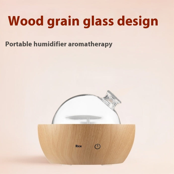 150ml Wood Grain Glass Mini Nebulizing Diffuser Ultrasonic Aroma Diffuser 🇨🇳