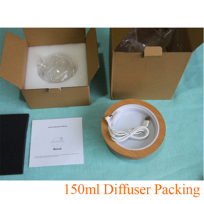 150ml Wood Grain Glass Mini Nebulizing Diffuser Ultrasonic Aroma Diffuser 🇨🇳
